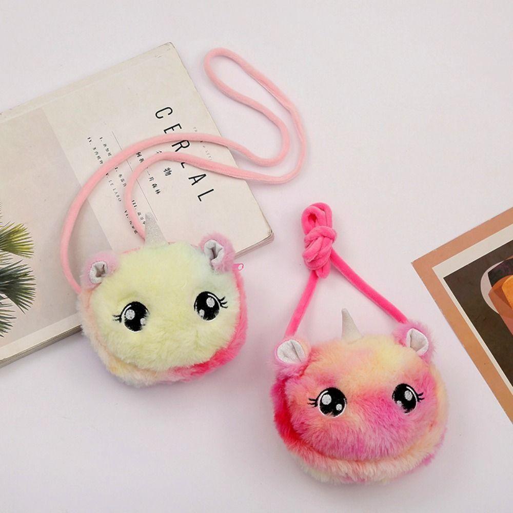 Túi Đeo Chéo Hình Kỳ Lân Hoạt Hình Nhồi Bông Sáng Tạo Cho Nữ