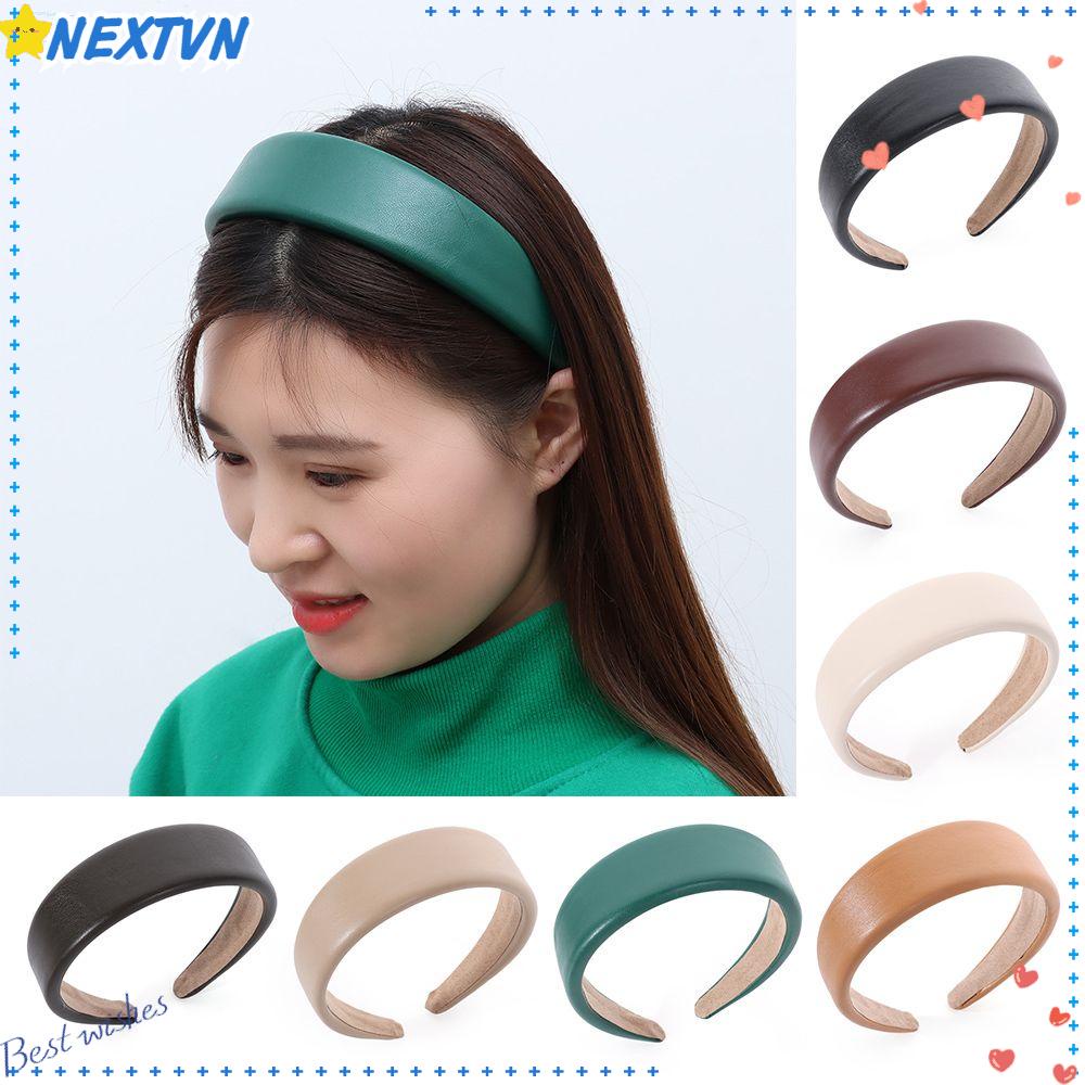 Băng Đô Vải Da Phối Lụa Cài Tóc Thời Trang