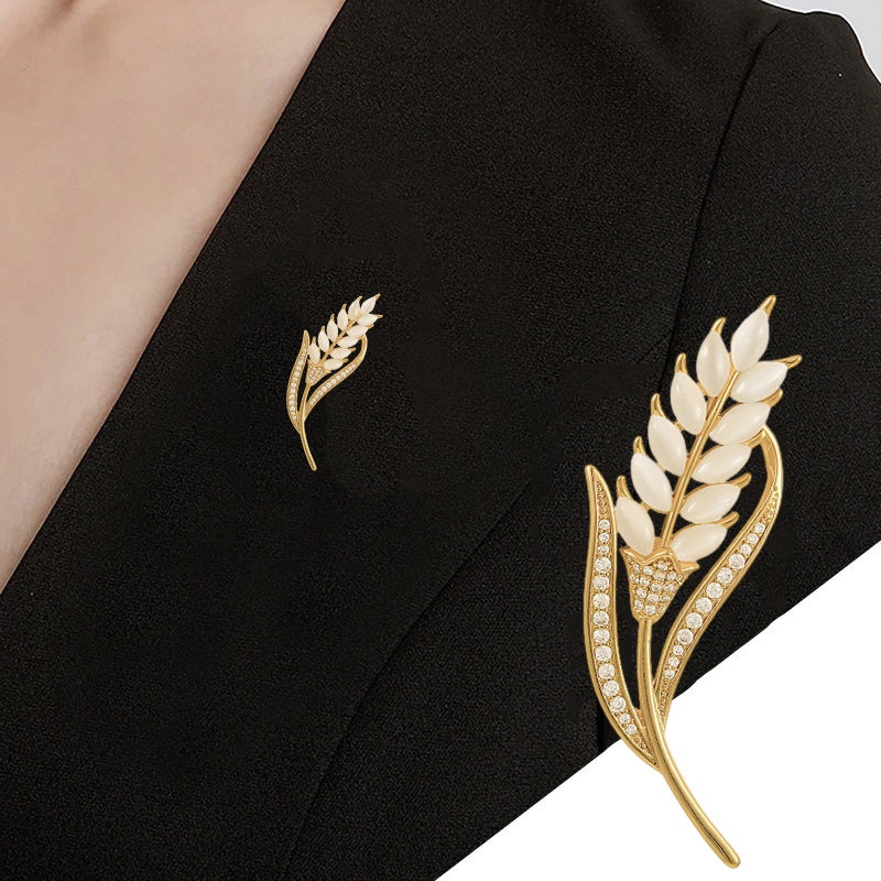 Trâm Cài Áo Hình Tai Lúa Mạch Đính Đá Nhiều Màu Sắc Thời Trang Cho Nữ