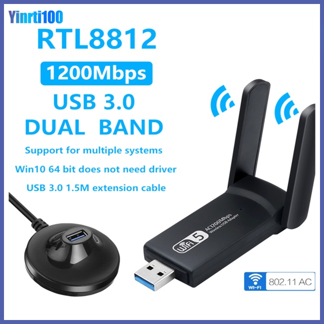 Ăng Ten Khuếch Đại Tín Hiệu Wifi Không Dây 2.4g 5g 1200mbps 1200m Băng Tần Kép