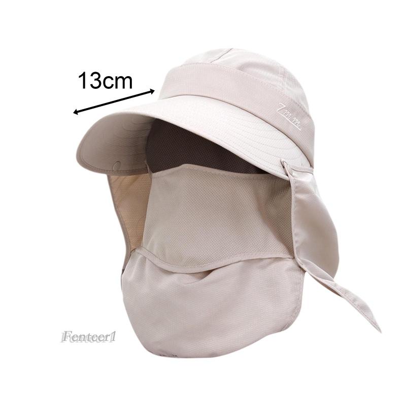 Tấm Che Mặt Chống Nắng Đi Biển Unisex Có Nắp Che Cổ Tháo Rời Được Fenteer1
