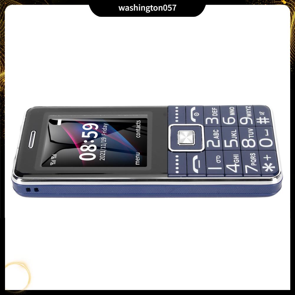 Washington057 Điện thoại GSM Dual SIM 2G đã mở khóa Màn hình 2.4in di động cao cấp Chế độ chờ kép Nút lớn Loa màu xanh với Pin 6800mah tích hợp