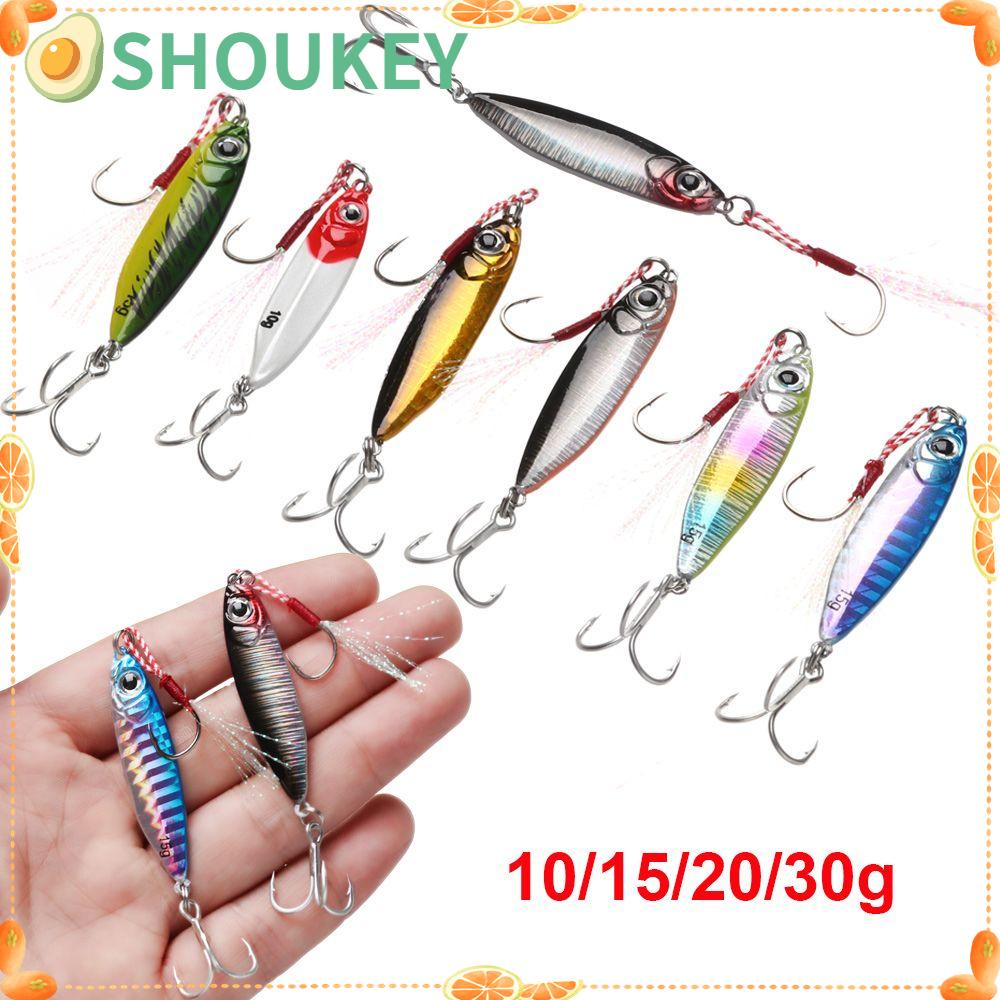 Mồi Câu Cá Giả Bằng Kim Loại Đính Lông Vũ Nhiều Màu Sắc 10 / 15 / 20 / 30g