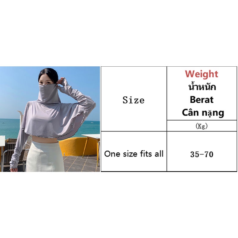Áo Khoác Chống Nắng / Tia Cực Tím Tay Dài Có Mũ Trùm Bằng Vải Lụa Lạnh Thời Trang Du Lịch Ngoài Trời Cho Nữ