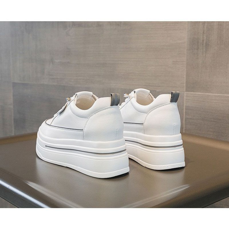 Giày Thể Thao Tăng Chiều Cao 8cm Màu Trắng Phong Cách Mới 2023