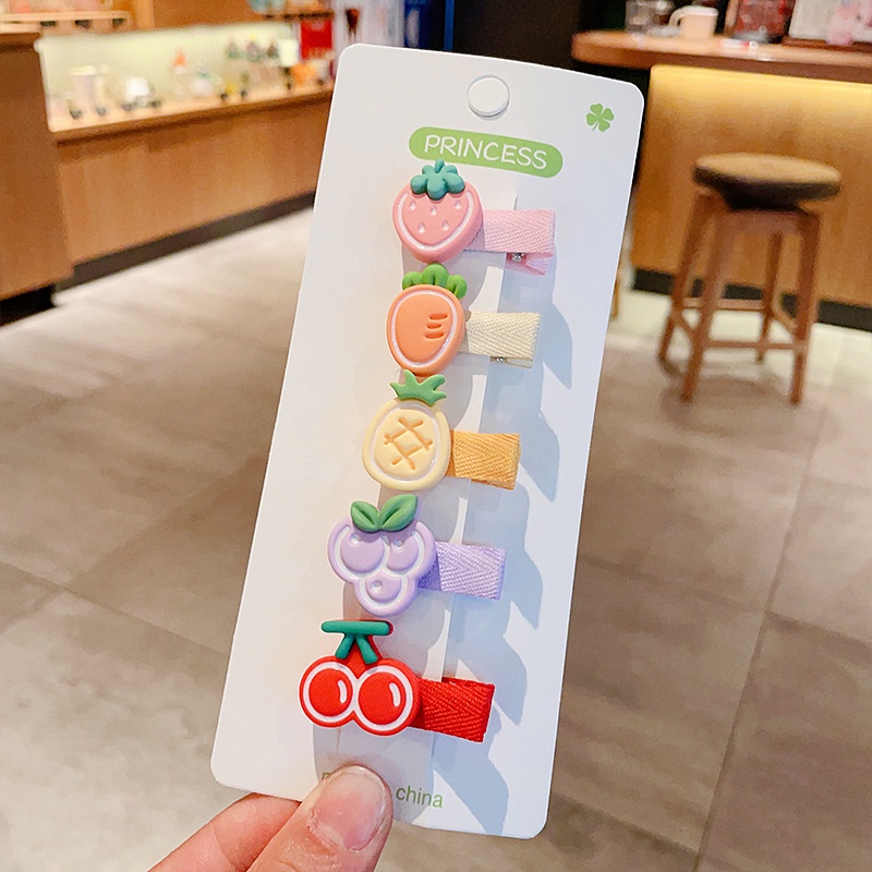 Kẹp Tóc Nhựa Resin Màu Sáng Họa Tiết Hoạt Hình Phong Cách Hàn Quốc Cho Bé