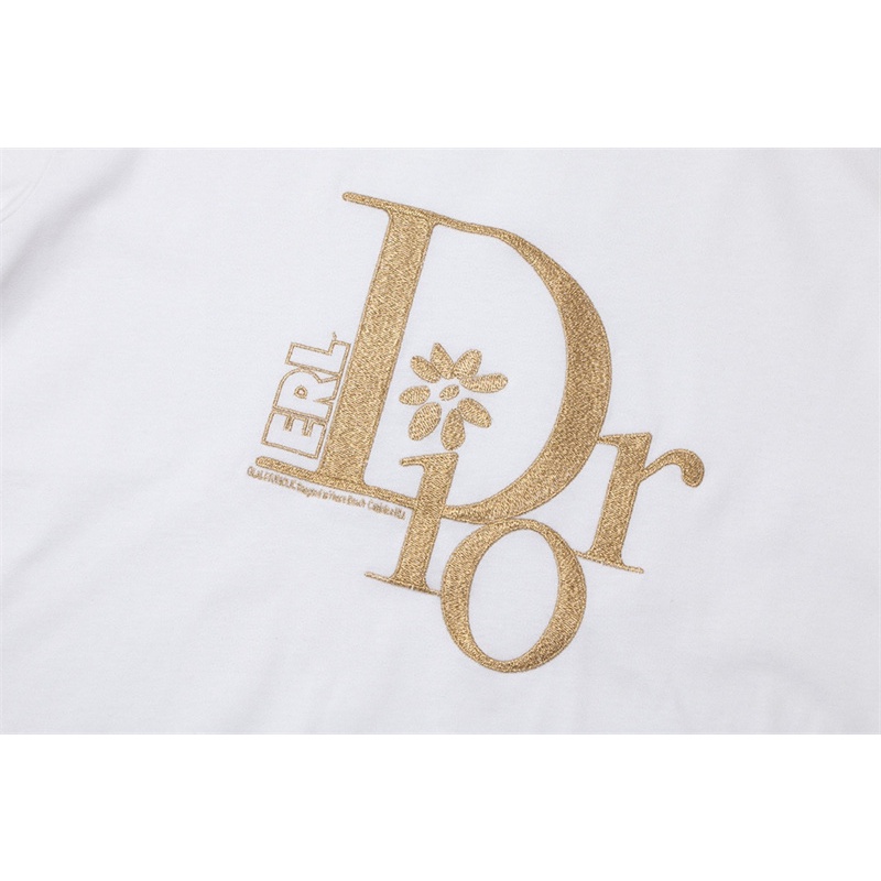 Áo Thun Tay Ngắn Cổ Tròn Thêu Họa Tiết Đơn Giản Thời Trang Cho Nam Và Nữ dio-rlo-ng88-Silver