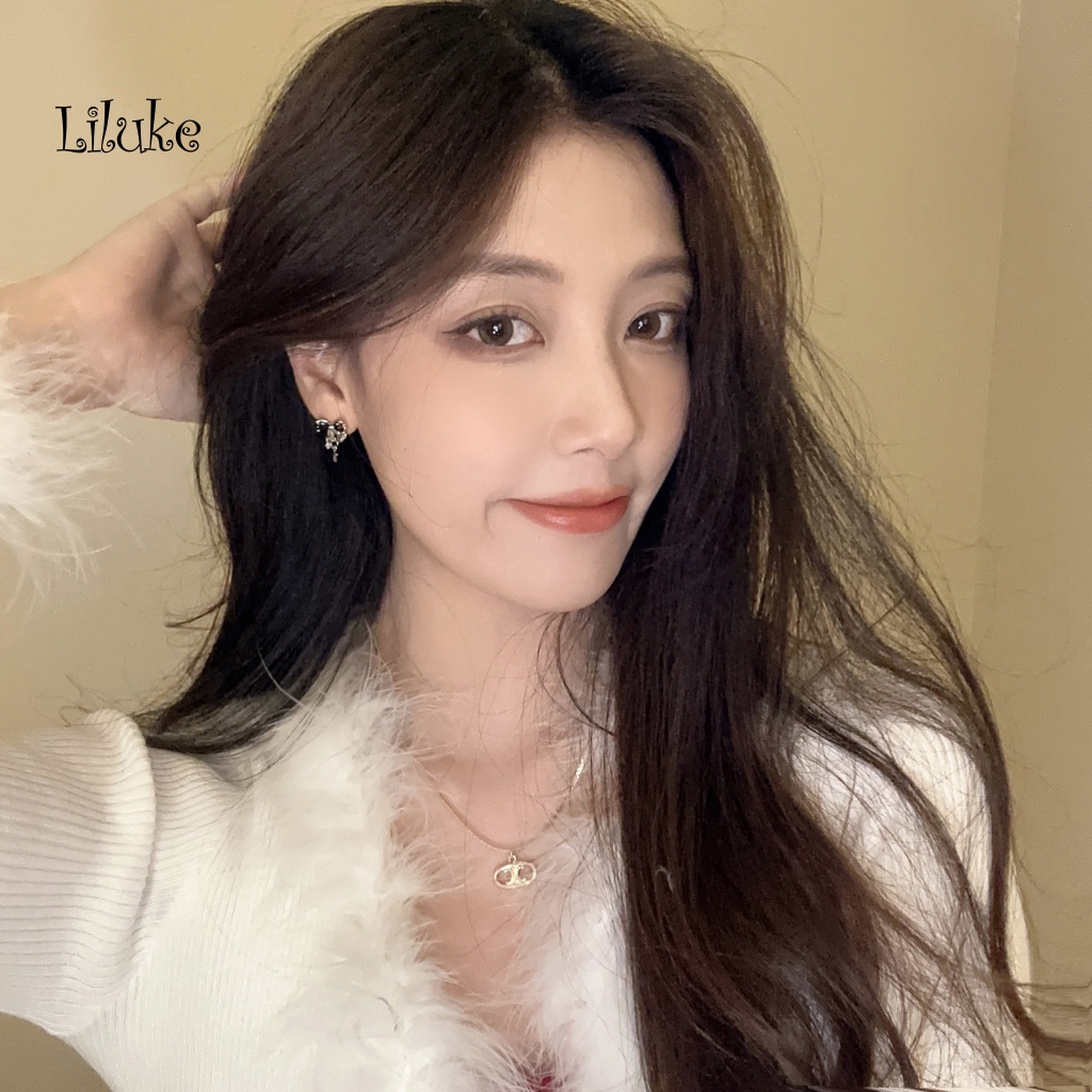 1 Đôi Bông Tai Dáng Dài Đính Đá Zircon Thời Trang