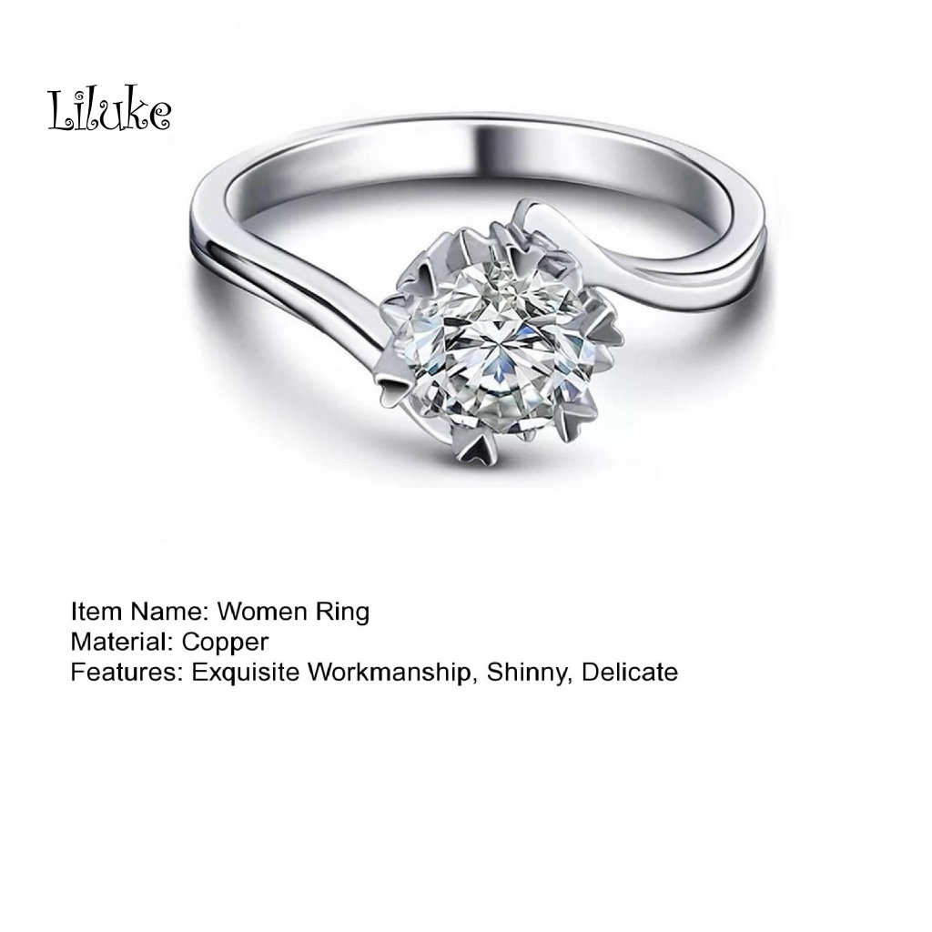 Nhẫn Đồng Mạ Điện Hình Bông Tuyết Đính Đá Xinh Xắn