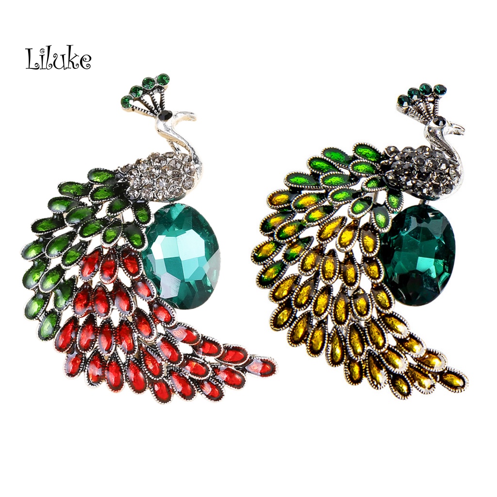 Ghim Cài Áo Hình Con Công Đính Đá Nhân Tạo Thời Trang Cho Nữ