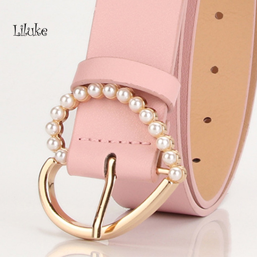 Thắt Lưng Nữ Đính Ngọc Trai Giả Hình Trái Tim Thời Trang