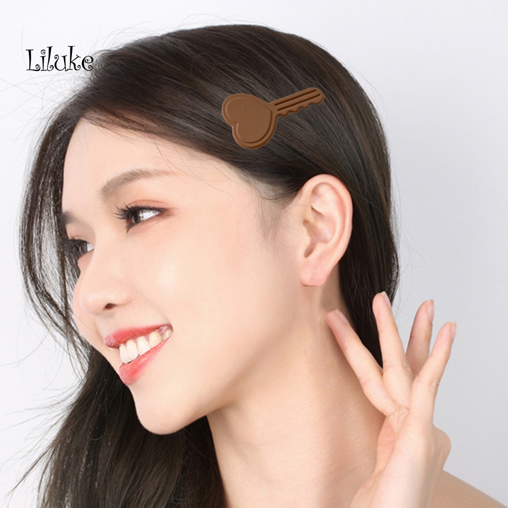 Kẹp Tóc Nữ Hình Chìa Khóa Bằng Thép Không Gỉ Màu Sắc Thời Trang