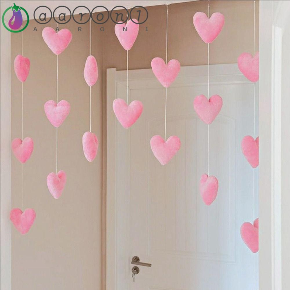 Aaron1 Rèm Cửa Trang Trí Hình Trái Tim Không Lỗ Dễ Thương Làm Quà Tặng Cho Bạn Gái