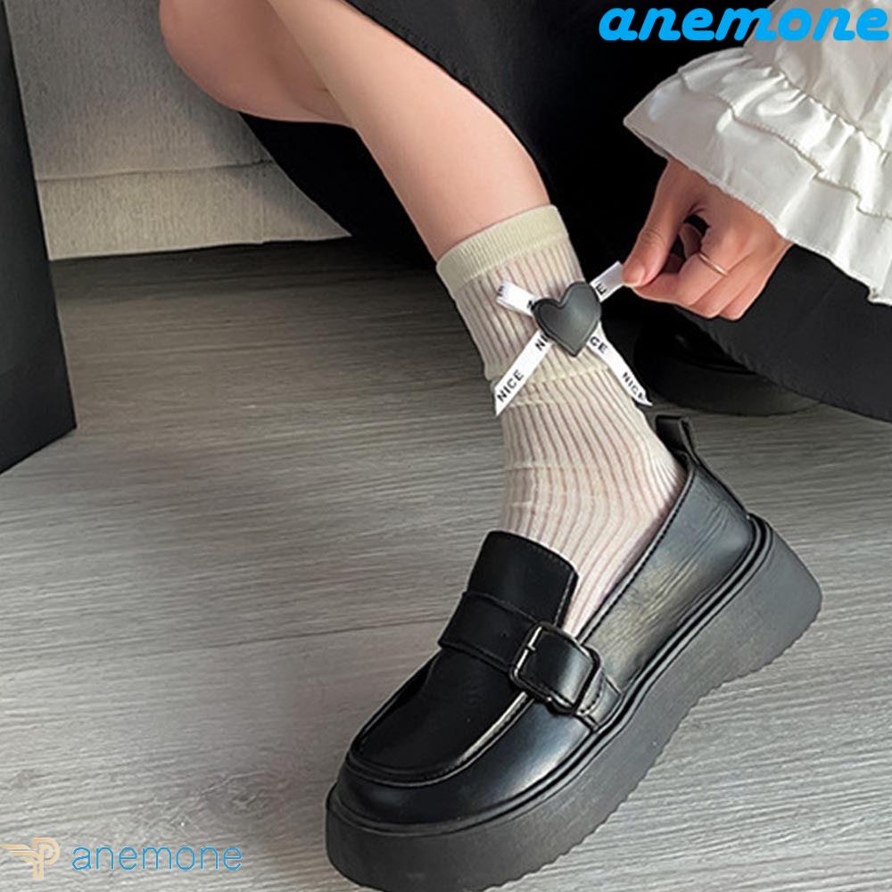 Vớ Cotton Cao Ngang Bắp Chân Thấm Hút Mồ Hôi Thời Trang Phong Cách Harajuku Cho Nữ