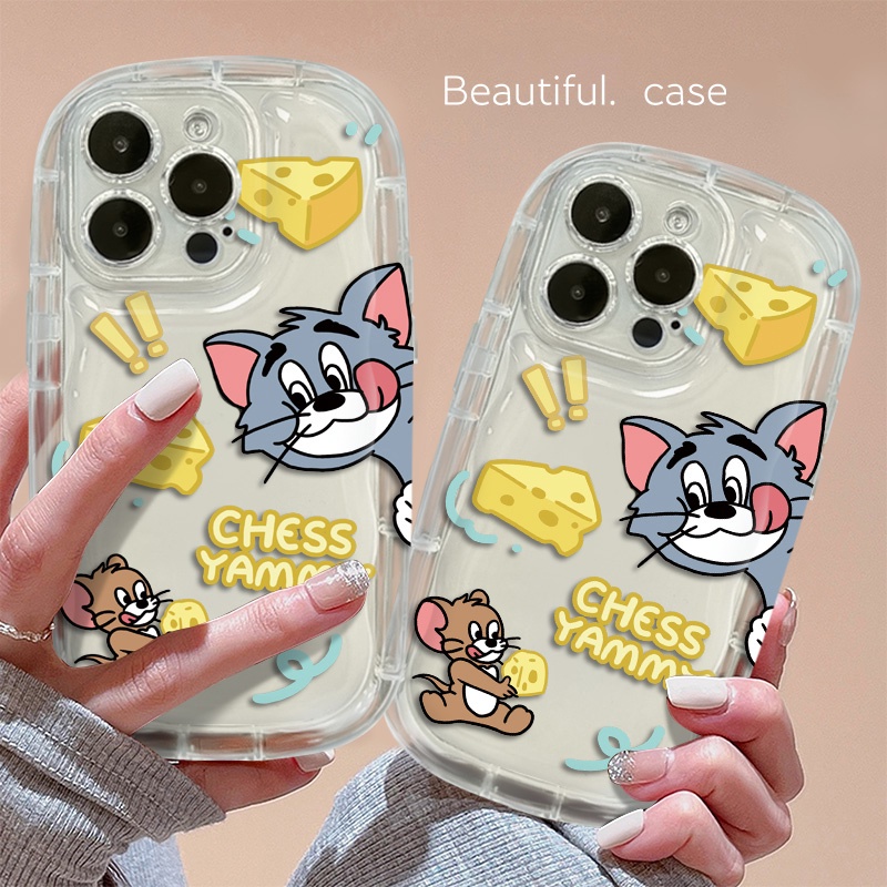 Ốp Điện Thoại Silicone Mềm Trong Suốt Chống Sốc In Hình Mèo Và Chuột Dễ Thương Cho IPhone 14 13 12 11 Pro Max XS X XR 8 + 7 Plus