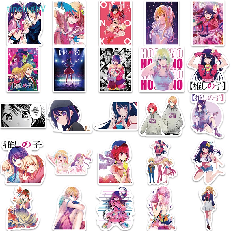 [TinchighV] 50 Nhãn Dán Hoạt Hình Oshi no Ko Anime Trang Trí Laptop Xe Hơi Ván Trượt [Mới]