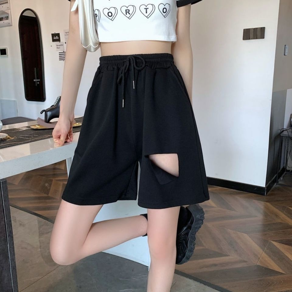 Quần Short Thể Thao Lưng Cao Dáng Rộng Cỡ Lớn Thời Trang Hè Cá Tính Cho Nữ