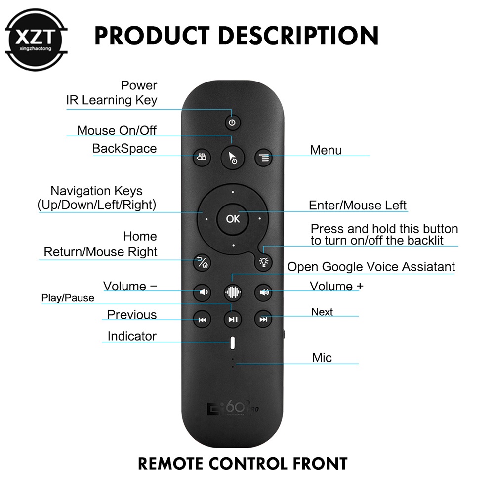 Bàn Phím Không Dây G60S Kết Nối Bluetooth 5.0 + 2.4G Cho TV Thông Minh