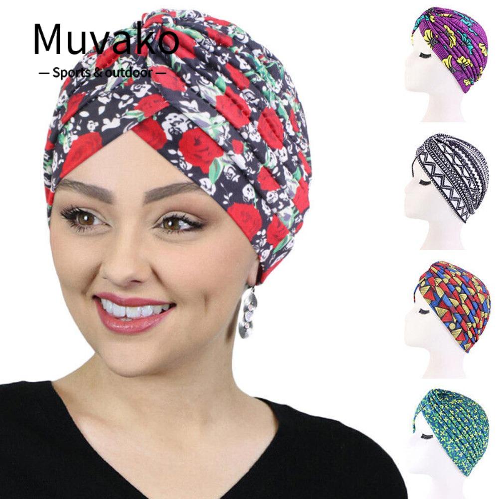 MUVAKO Mũ Trùm Đầu Bằng Sợi Polyester Co Giãn Một Kích Thước Phù Hợp Với Mọi Loại Khăn Turban