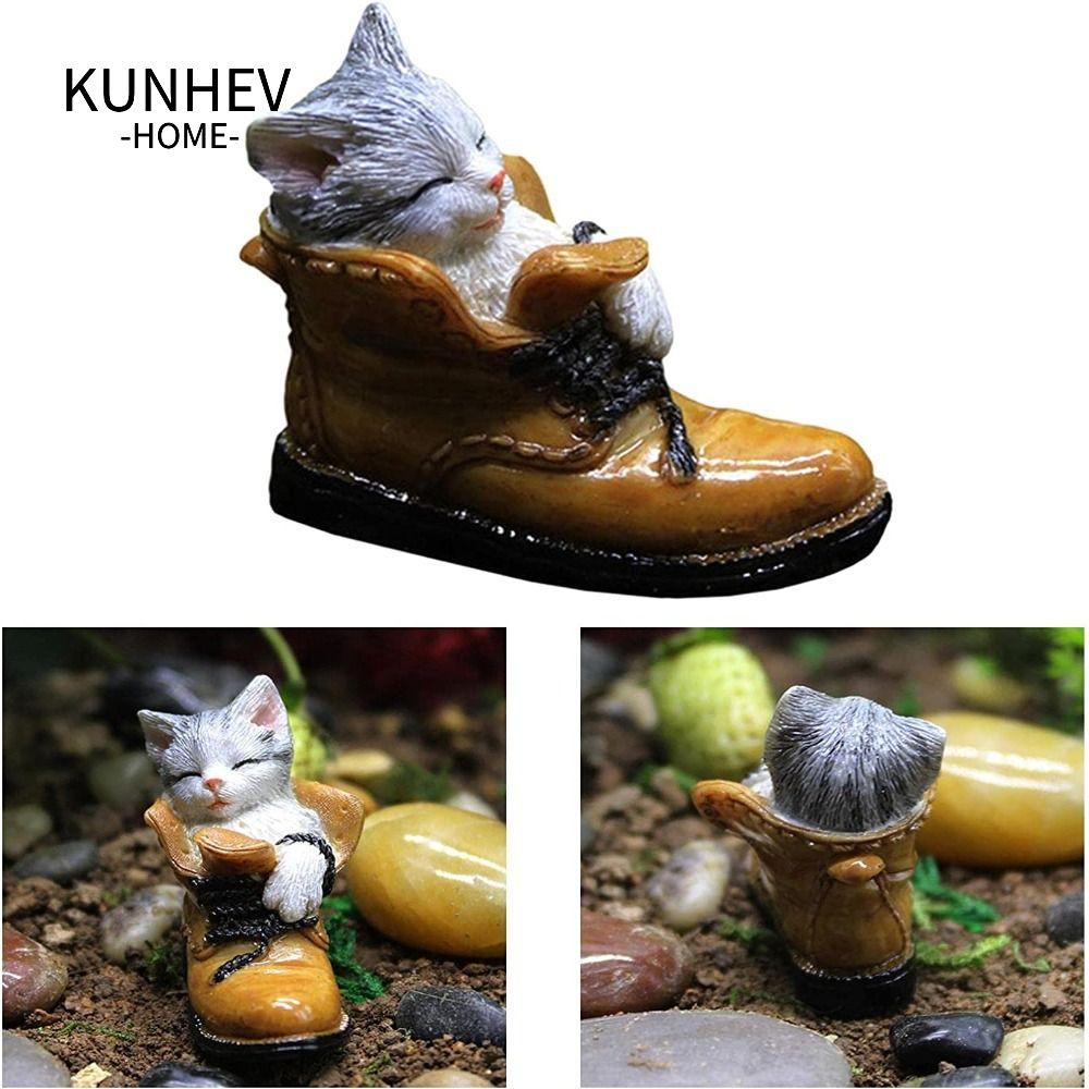 KUNHEV Mô Hình Mèo Mini Trang Trí Tiểu Cảnh