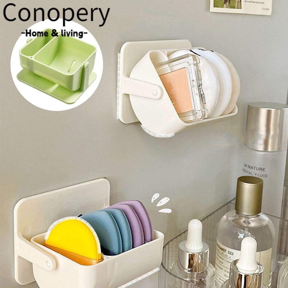 CONOPERY Bộ 2 Giá Đỡ Mút Trang Điểm Gắn Tường Tiện Dụng