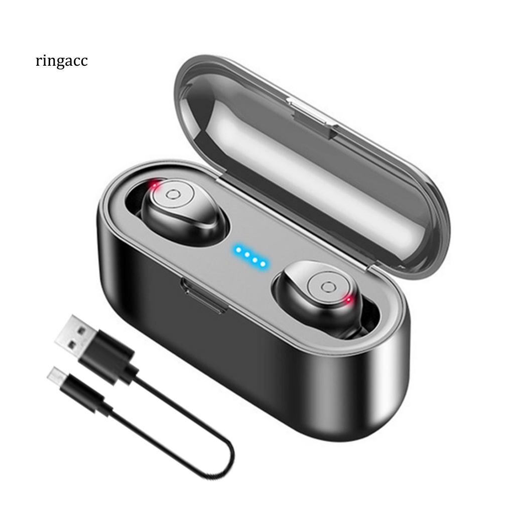 1 Cặp Tai Nghe Nhét Tai Không Dây Bluetooth RGA F9 ABS Chống Thấm Nước Có Thể Thay Đổi 50