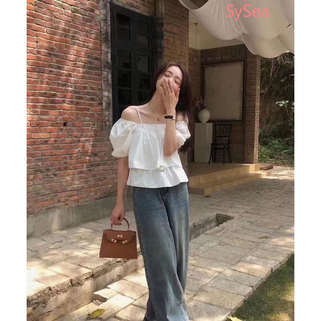 Áo Kiểu Tay Phồng Cổ Vuông Thời Trang Hè Trẻ Trung Cho Nữ