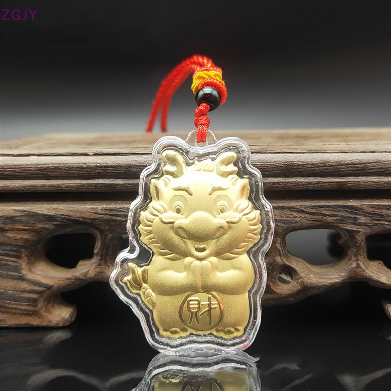 Đồng Xu Mạ Vàng Họa Tiết Rồng Năm 2024 Dùng Để Trang Trí Xe Hơi Mới