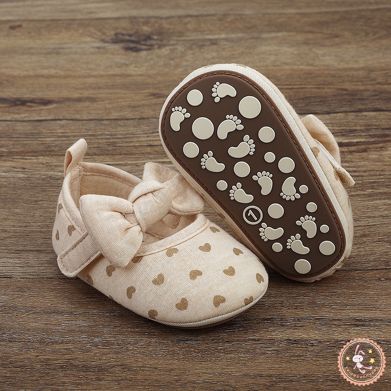 Giày Đế Mềm Chống Trượt Đính Nơ Dễ Thương Cho Bé