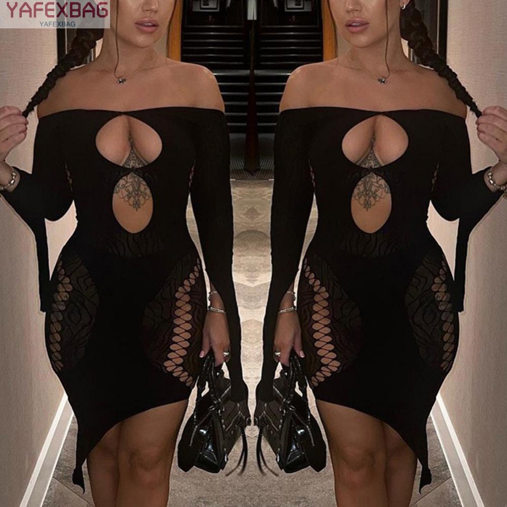 Women's Dress Night Off Shoulder Party Sexy Dress All Season Breathable