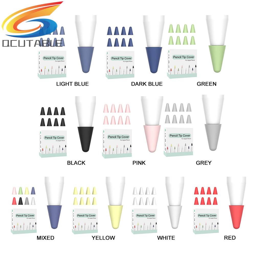 Hộp 8 Nắp Đậy Đầu Bút Chì Thay Thế Cho Appie Pencil 2nd 1st Ốp