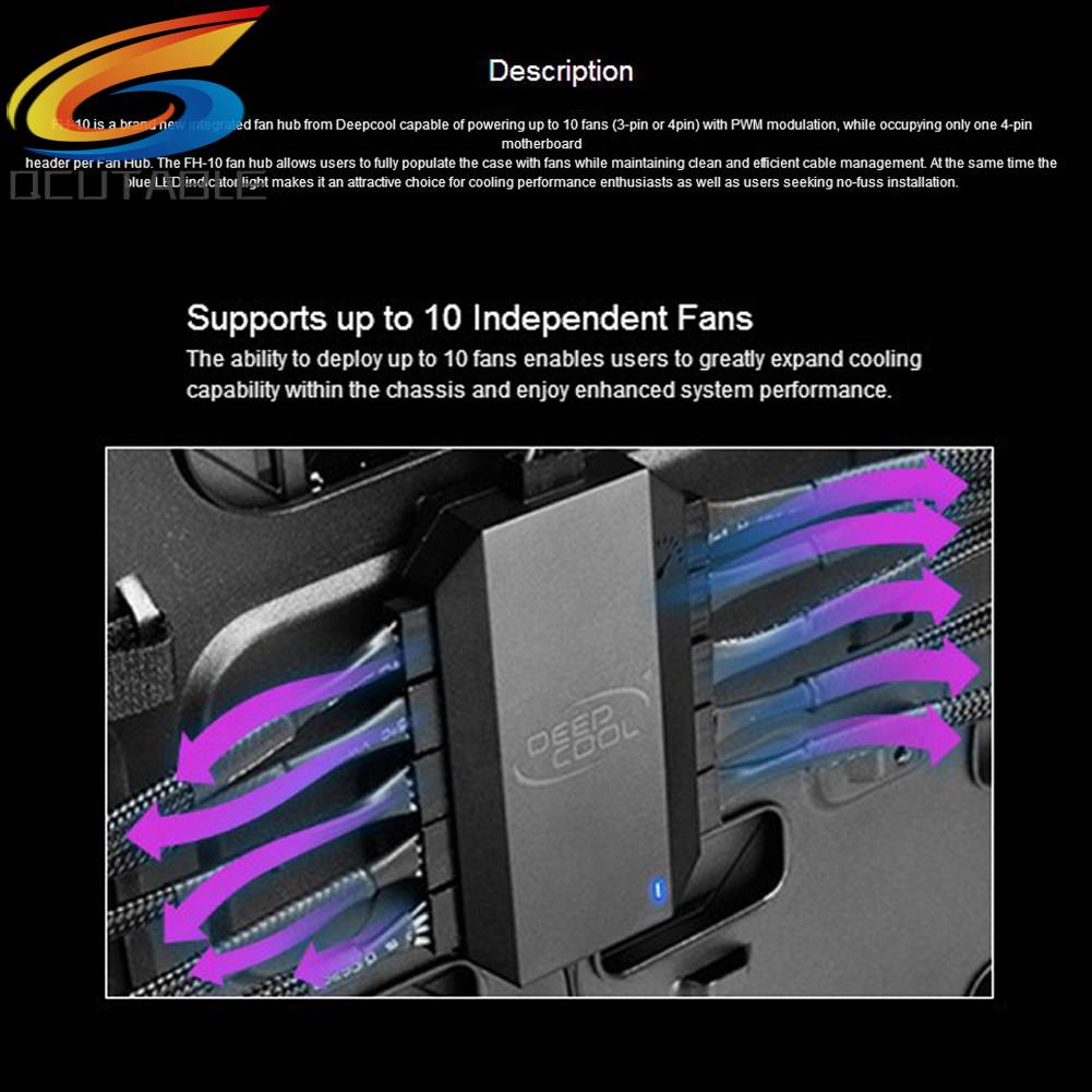 Bộ Chia 10 CổNg QuạT 3Pin / 4Pin PWM 12V SATA FH-10