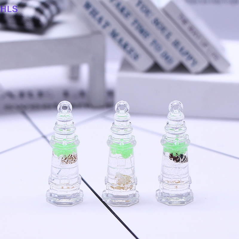 [HLS] Set 2 Khuyên Tai / Móc Khóa / Điện Thoại Mini Hình Ngọn Hải Đăng Bằng Nhựa Resin Dạ Quang DIY