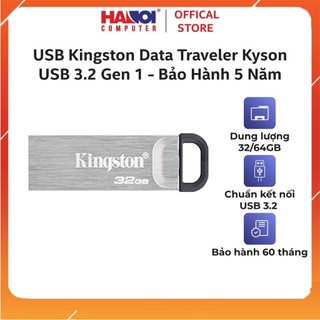 Thiết bị lưu trữ usb kingston 32gb/64gb/128gb datatraveler kyson - bảo hành 60 tháng