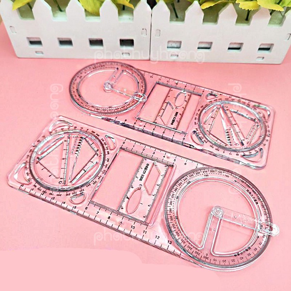 Thước kẻ đa năng dành cho học sinh , kỹ thuật viên chuyên nghiệp , chuyên dụng vẽ hình học  - Phát Huy Hoàng
