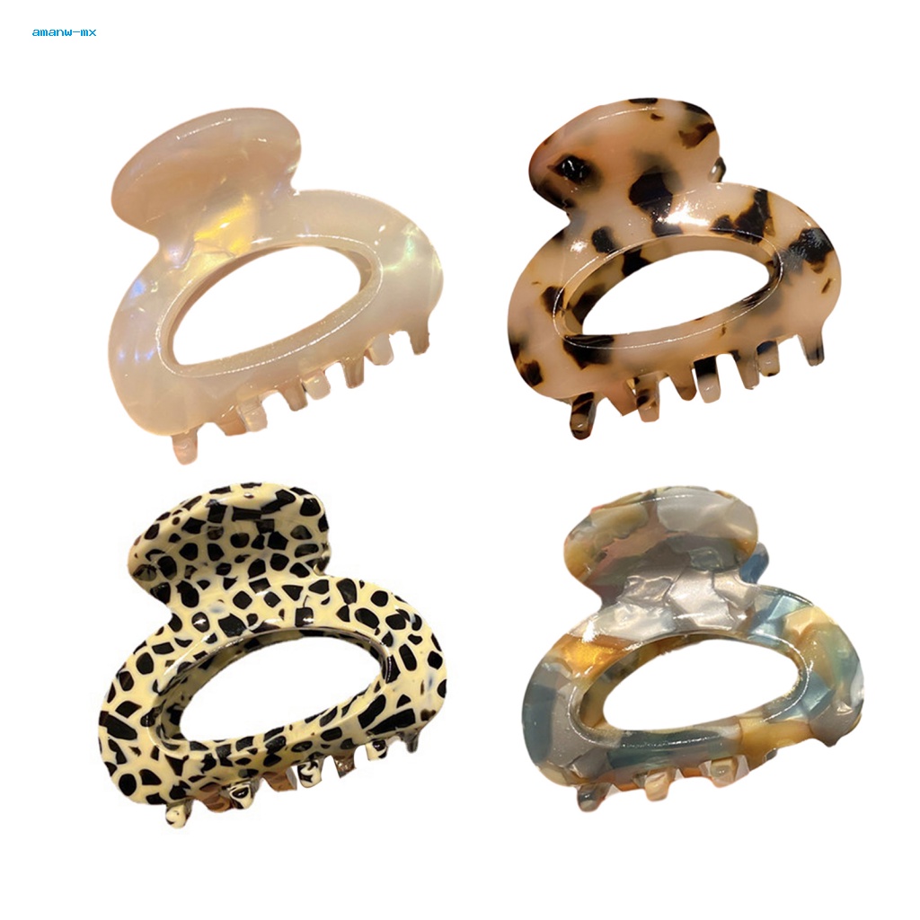 Kẹp Tóc Càng Cua Mini Chống Trượt In Họa Tiết Da Báo Sành Điệu Dùng Hàng Ngày Cho Nữ