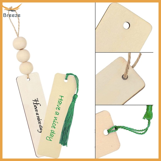 Bộ 133 Thẻ Đánh Dấu Trang Sách Bằng Gỗ Chưa Hoàn Thiện Diy