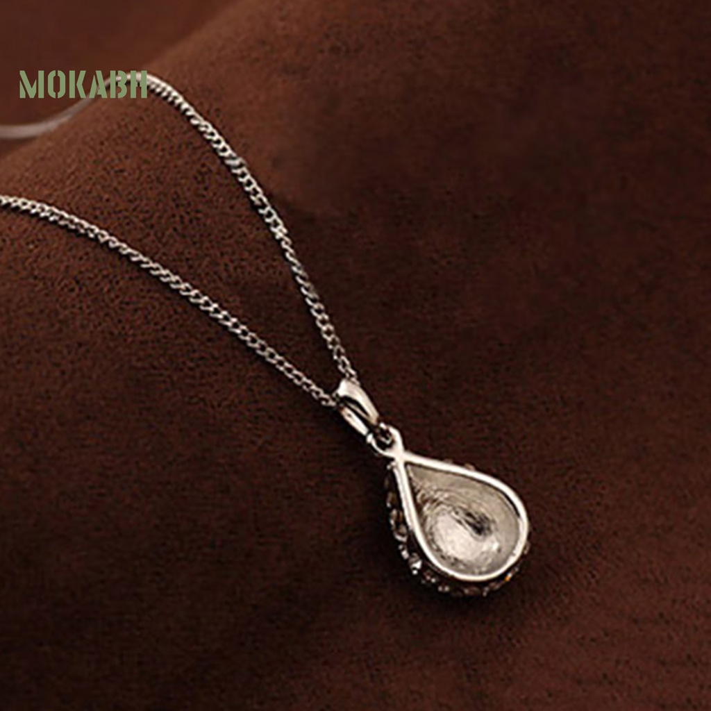 [Mok Abh] Vòng cổ Đính Đá Hình Giọt Nước Có Thể Điều Chỉnh Kích Thước