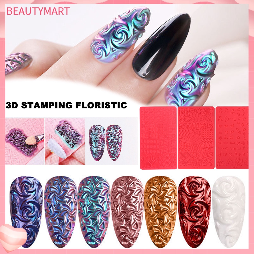 Khuôn Silicone Dập Nổi Họa Tiết 3D Trang Trí Móng Nghệ Thuật Cho Nữ