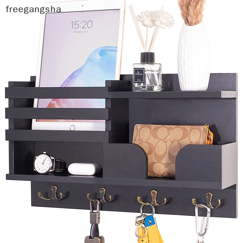 Giá Đỡ Chìa Khóa Gắn Tường Thiết Kế Mộc Mạc Tiện Dụng