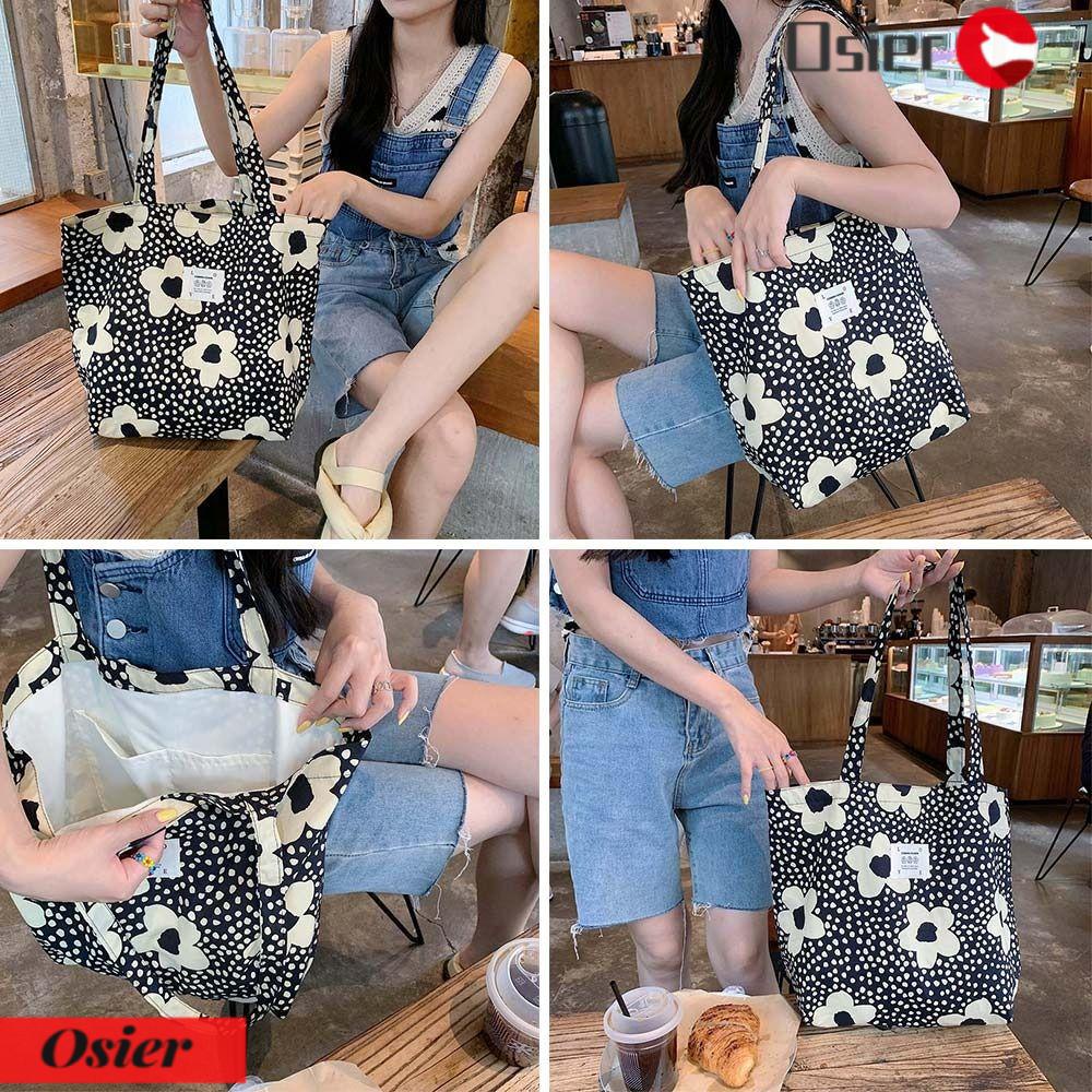 OSIER1 Túi vải Cỡ Lớn Họa Tiết Hoa Thời Trang Cho Nữ