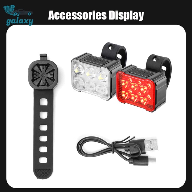 Galaxy Bộ Đèn Led Cảnh Báo Gắn Đuôi Xe Đạp Leo Núi Kèm Sạc Usb Tiện Dụng Chất Lượng Cao