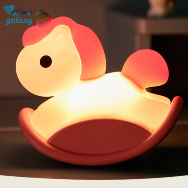 Galaxy Đèn Ngủ Hình Ngựa Trojan Dễ Thương Có Thể Sạc Lại Bằng Cổng Usb Trang Trí Phòng Ngủ Trẻ Em