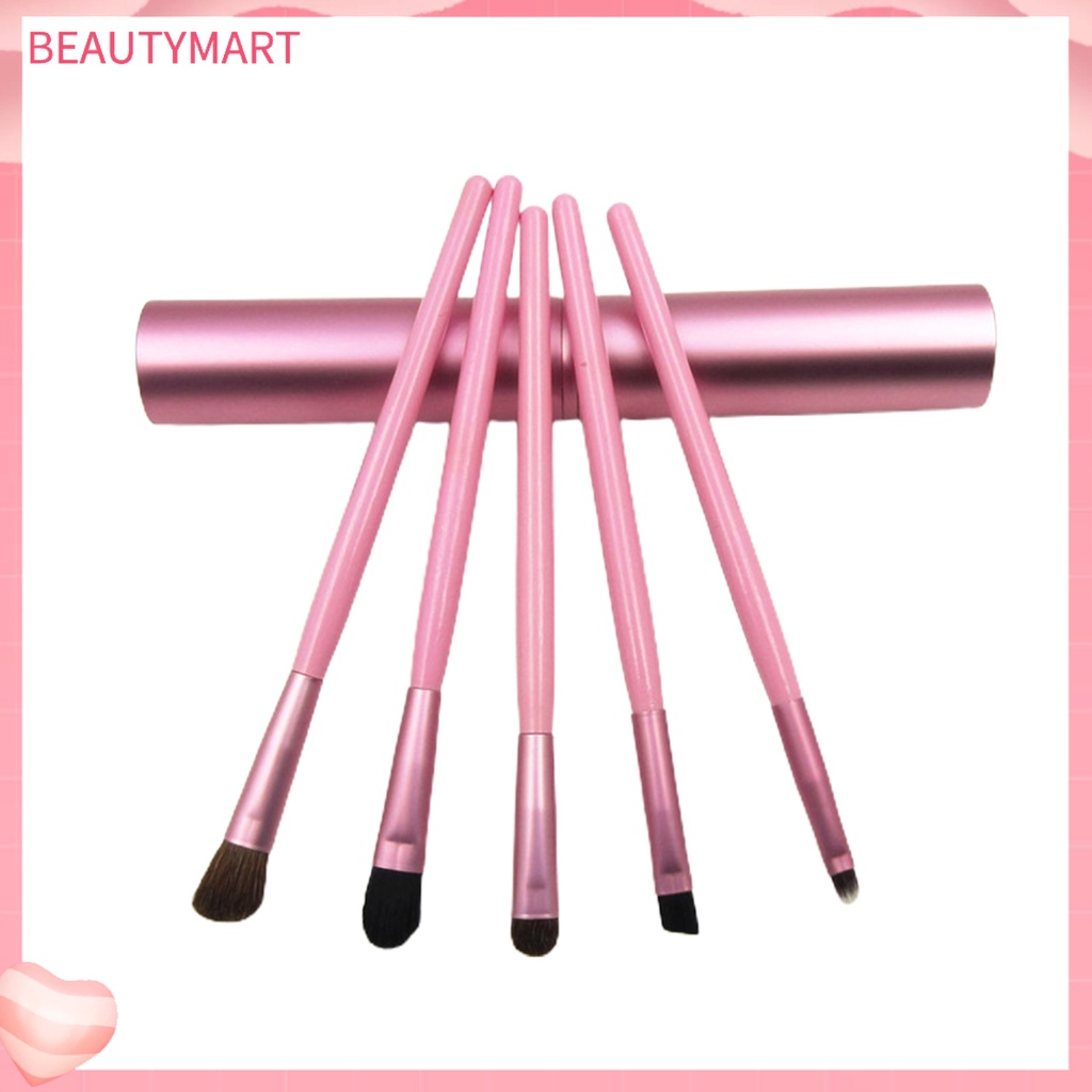Set 5 Cọ Trang Điểm beautymart Thiết Kế Ống Nhôm Tiện Dụng