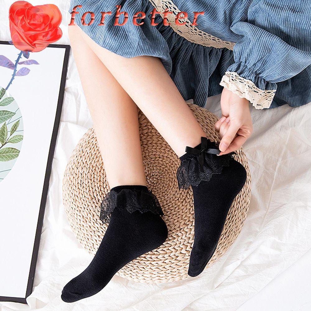 FORBETTER Vớ Cotton Ren Hoa NgắN ĐíNh Nơ Xinh XắN Cho Bé GáI