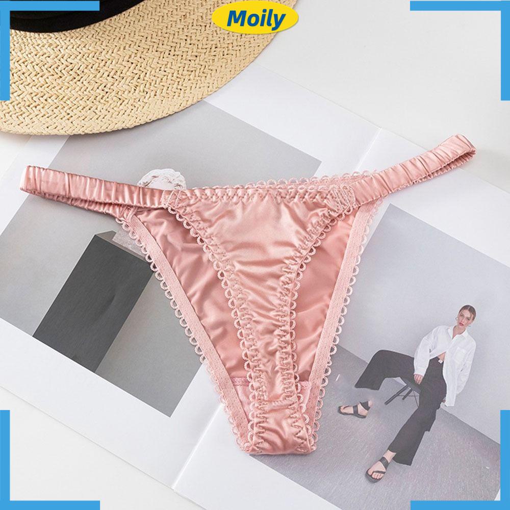 MOILYVN Quần Lót Thể Thao Bằng Satin Màu Sắc Ngọt Ngào Cho Nữ