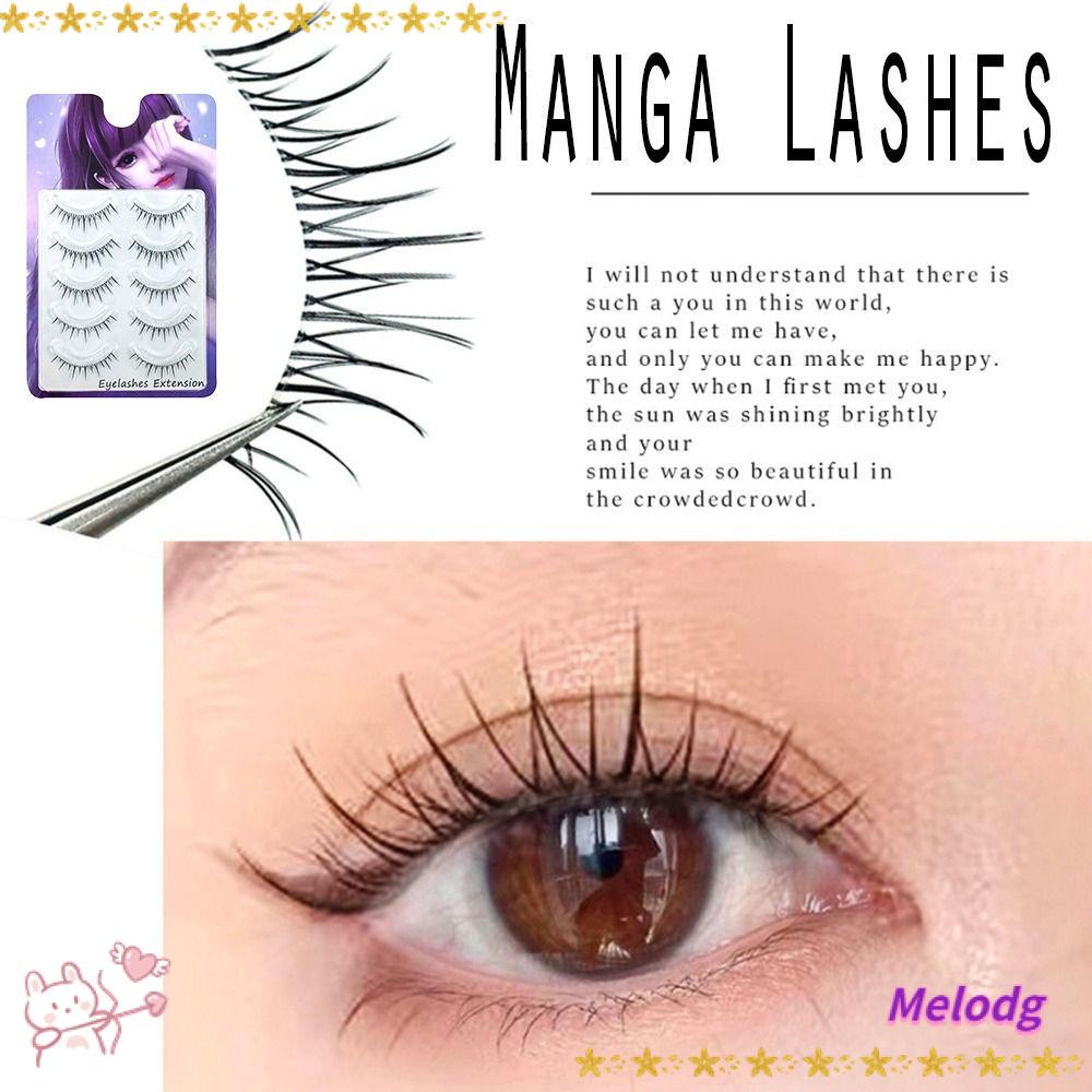 MELODG 5 Cặp Lông Mi Giả Trong Suốt Siêu Mịn Tự Nhiên