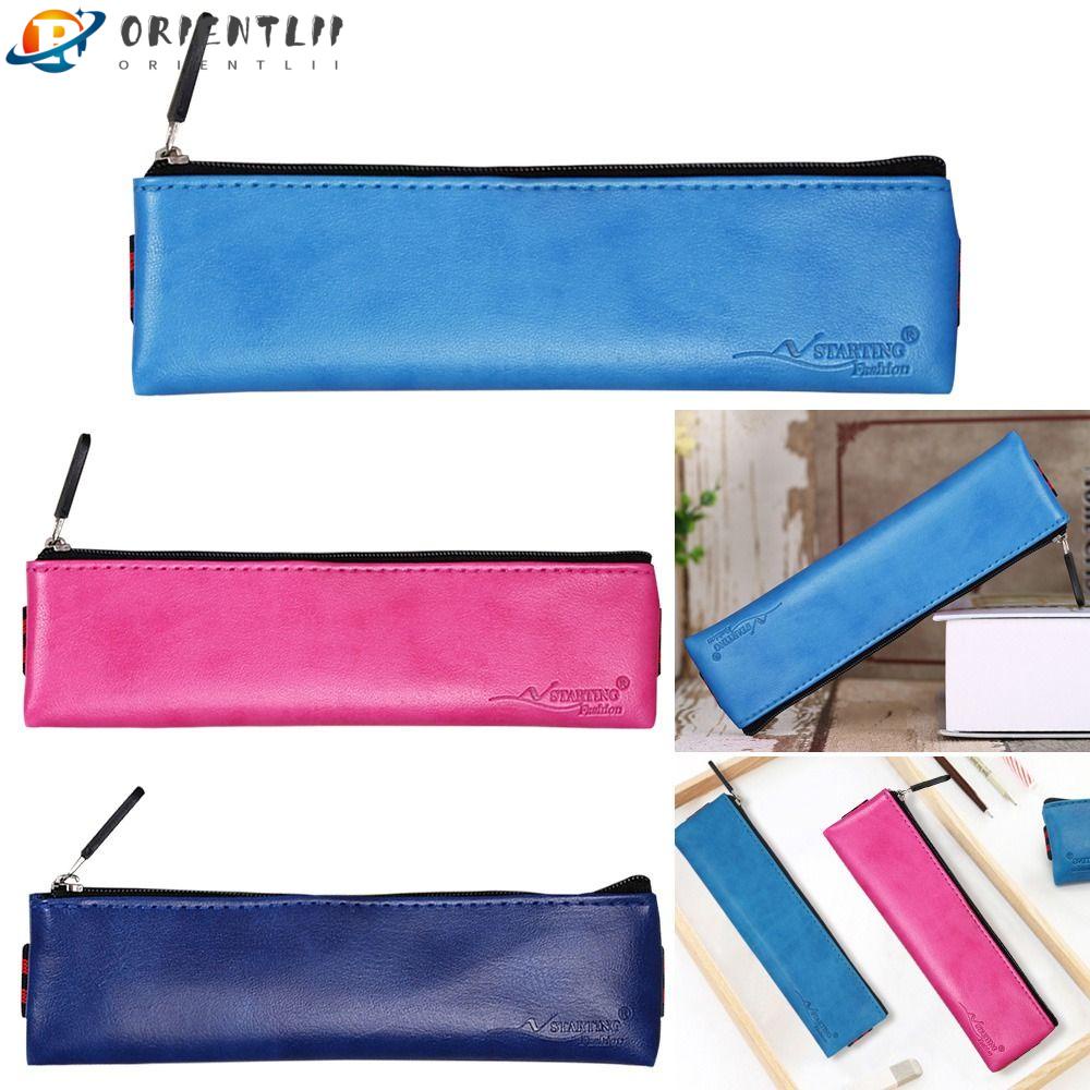 ORIENTLII Túi Đựng Bút Dây Kéo Co Giãn Tiện Dụng Dành Cho Học Sinh