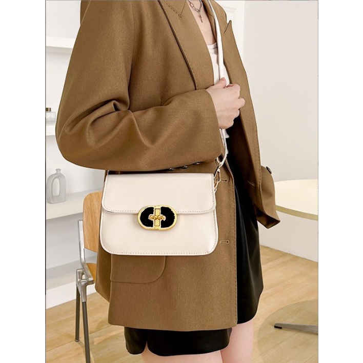 Túi đeo chéo đeo vai nữ thời trang basic da trơn 2 ngăn HOKOBI K66