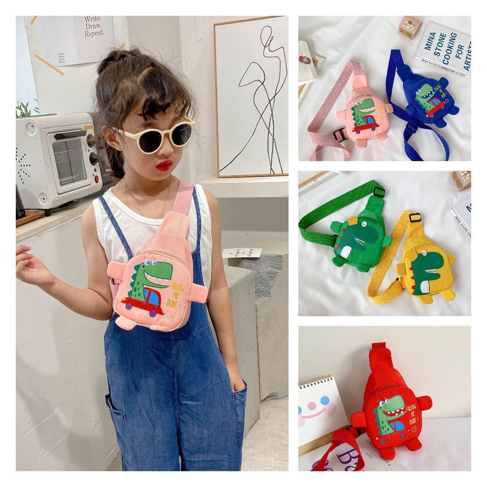 Túi Đeo Ngực Nhỏ Cho Trẻ Em Hoạt Hình Hình Khủng Long Cho Bé Dây Đai Ba Lô Hoạt Hình Đáng Yêu In Túi Đeo Chéo Trẻ Em WE